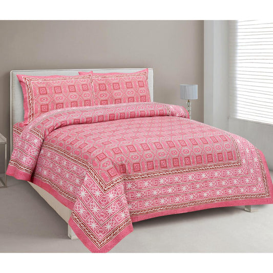 Rajasthan Royal Super Fine Cotton Block Print King Size Bedsheet