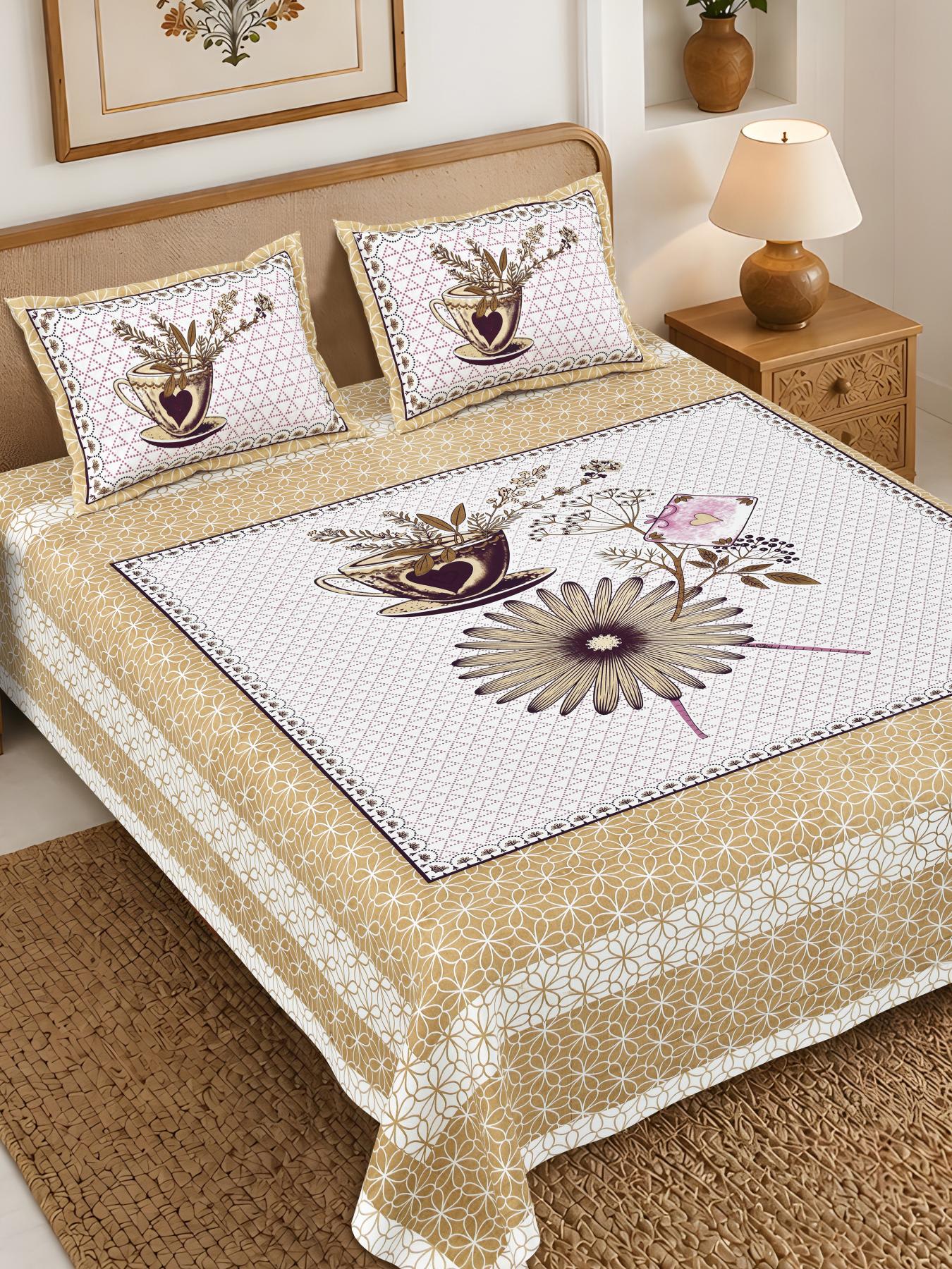 Rajasthan Royal Super Fine Cotton Block Print King Size Bedsheet