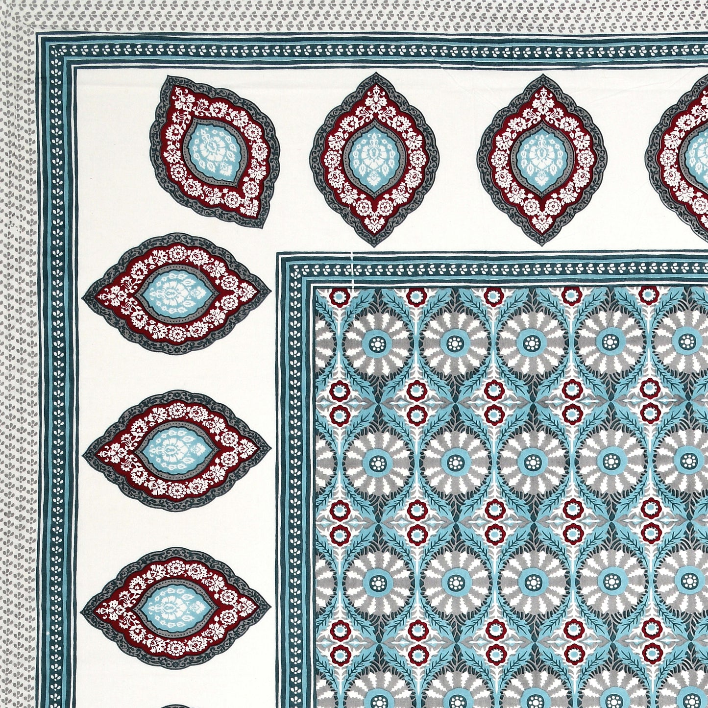 Rajasthan Royal Super Fine Cotton Block Print King Size Bedsheet
