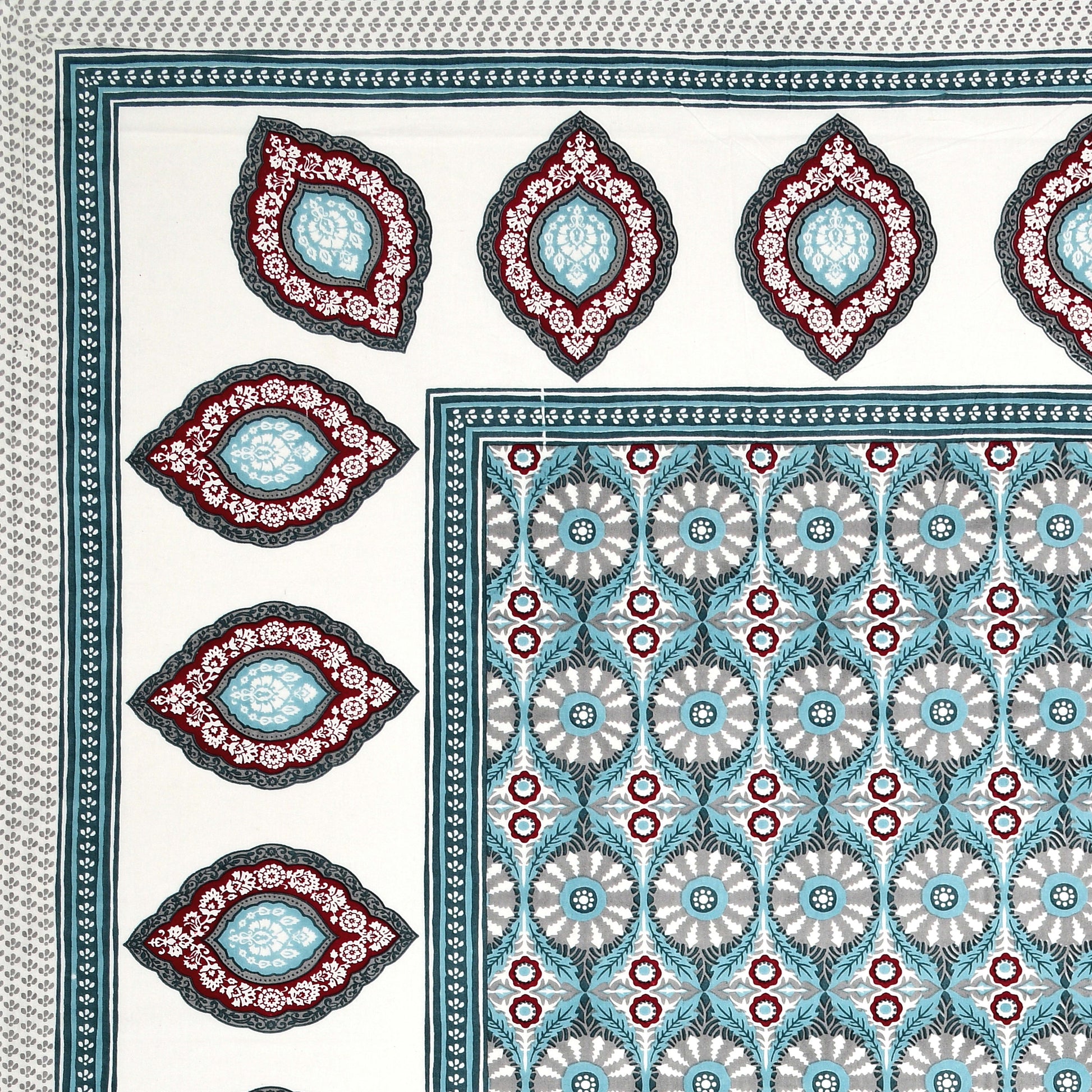 Rajasthan Royal Super Fine Cotton Block Print King Size Bedsheet