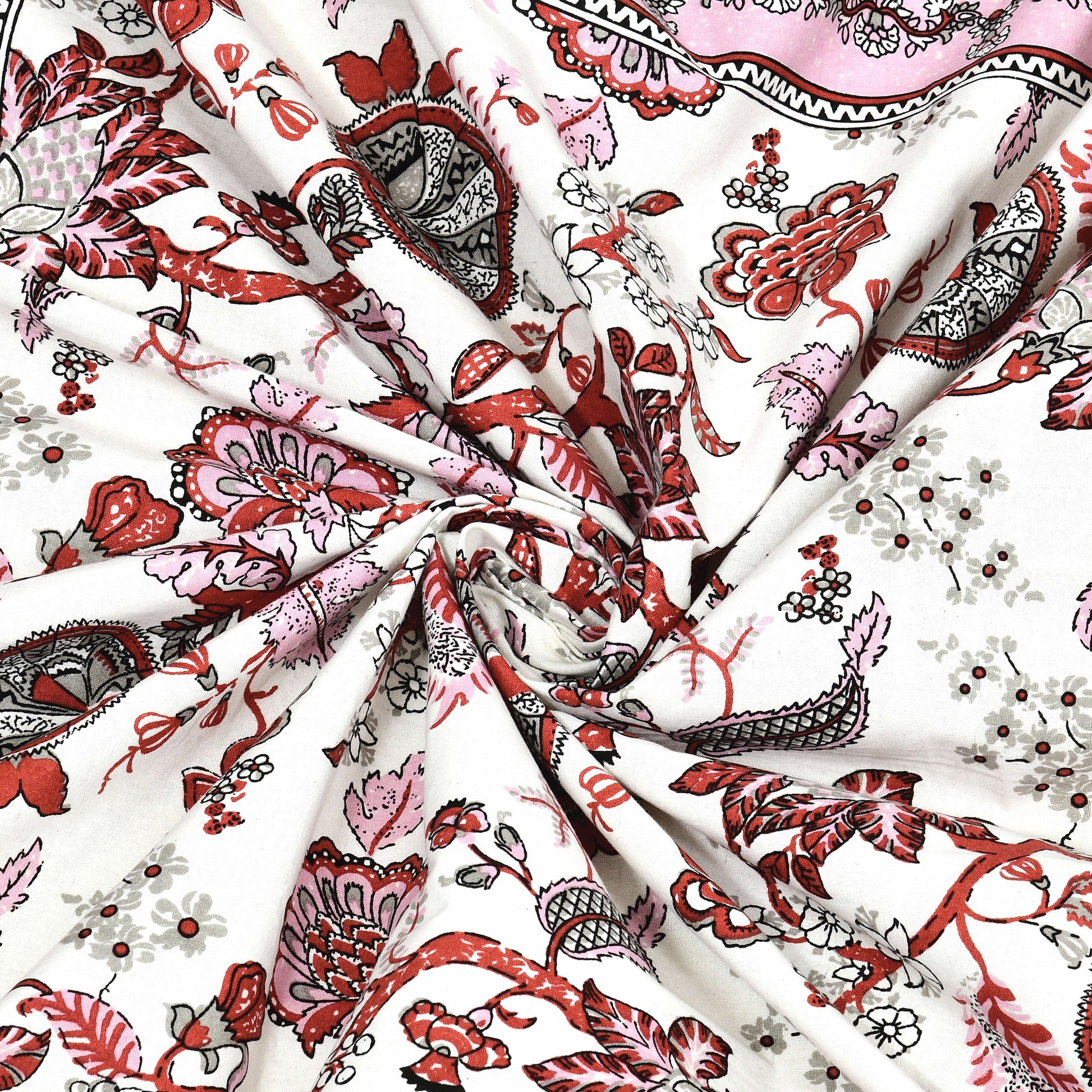 Rajasthan Royal Super Fine Cotton Block Print King Size Bedsheet