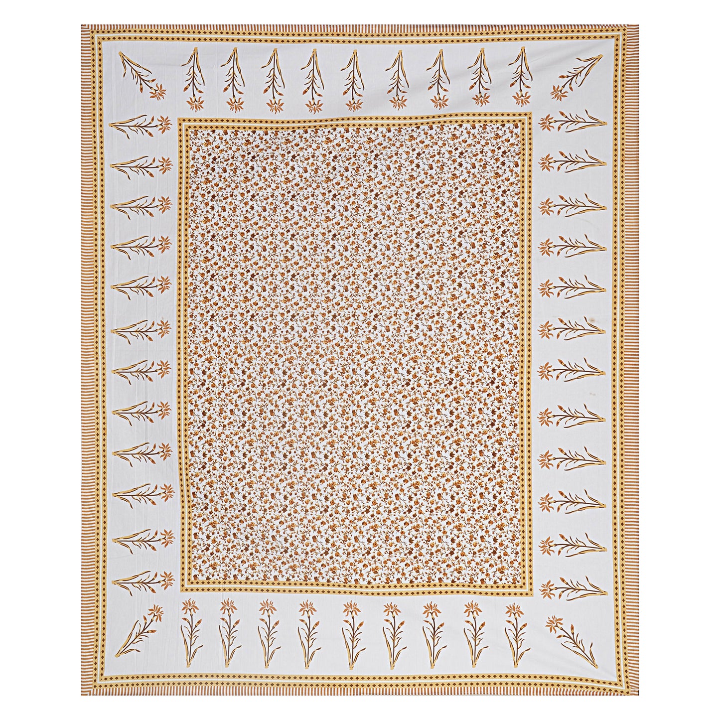 Rajasthan Royal Super Fine Cotton Block Print King Size Bedsheet