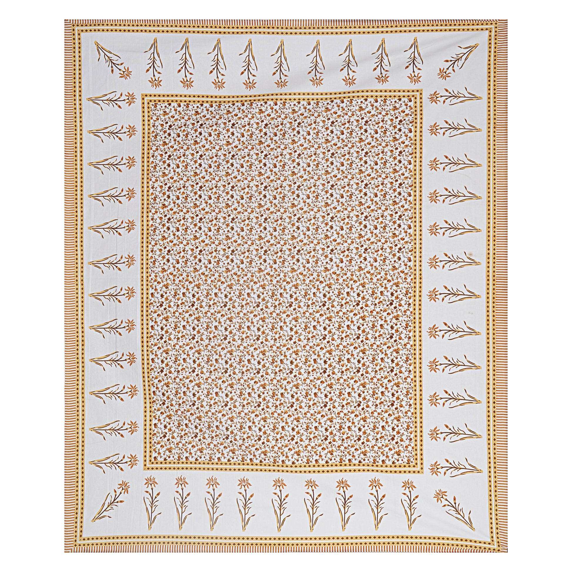 Rajasthan Royal Super Fine Cotton Block Print King Size Bedsheet