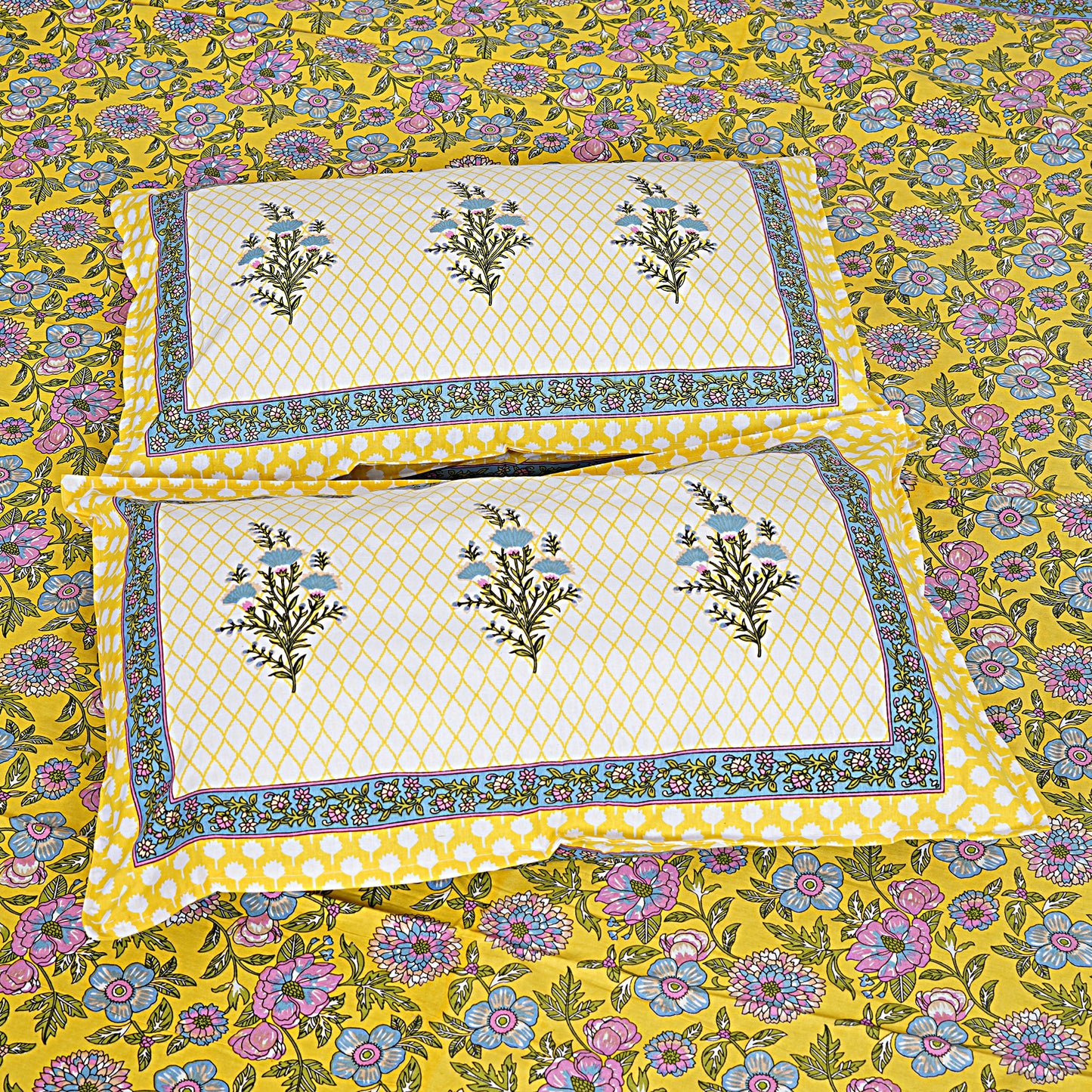 Rajasthan Royal Super Fine Cotton Block Print King Size Bedsheet