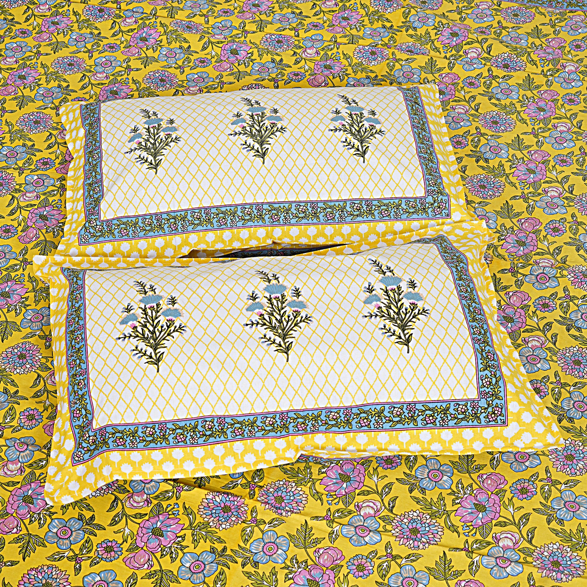Rajasthan Royal Super Fine Cotton Block Print King Size Bedsheet