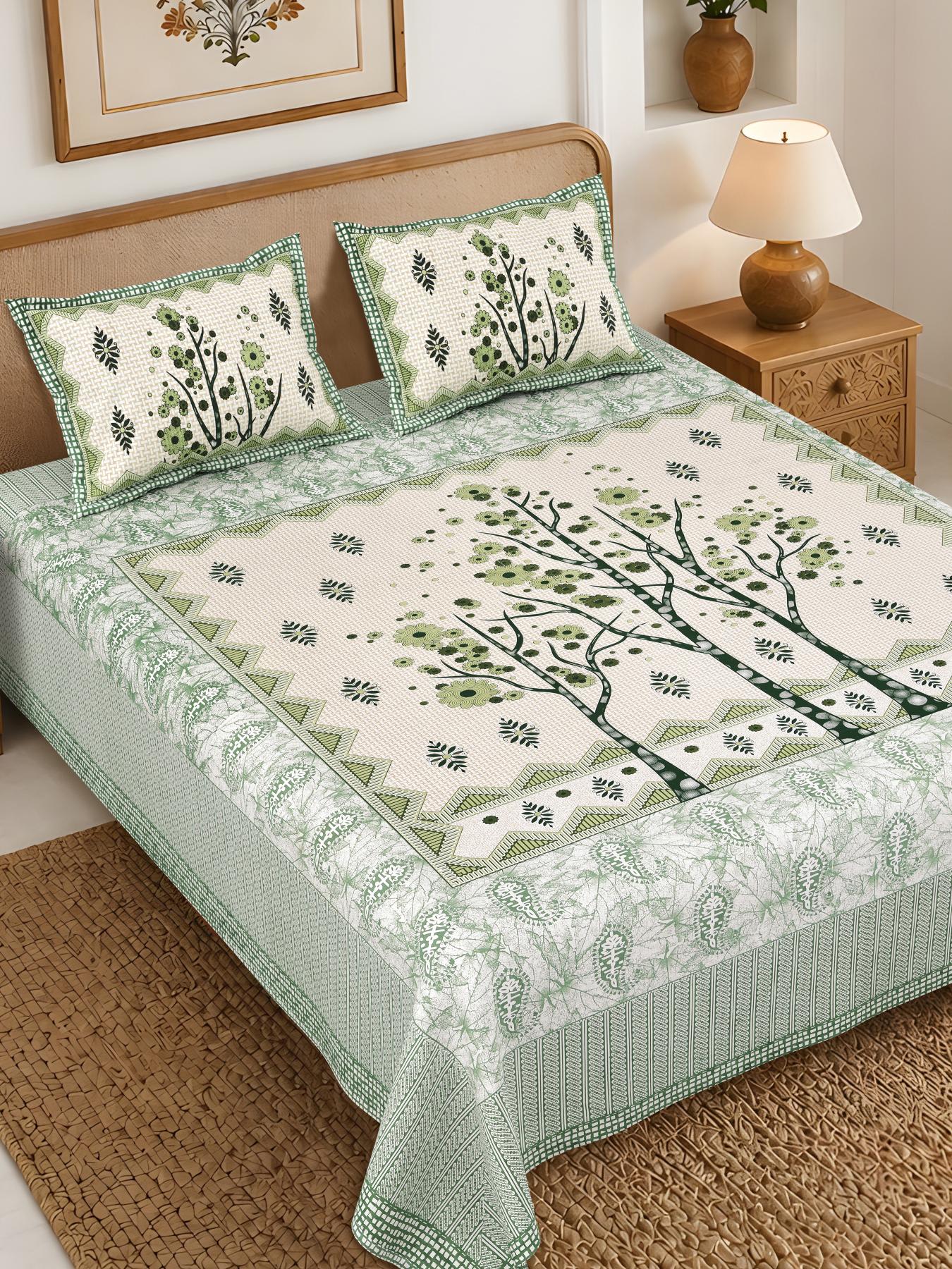 Rajasthan Royal Super Fine Cotton Block Print King Size Bedsheet