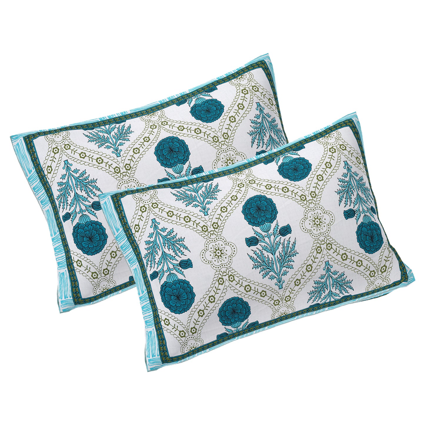 Rajasthan Royal Super Fine Cotton Block Print King Size Bedsheet