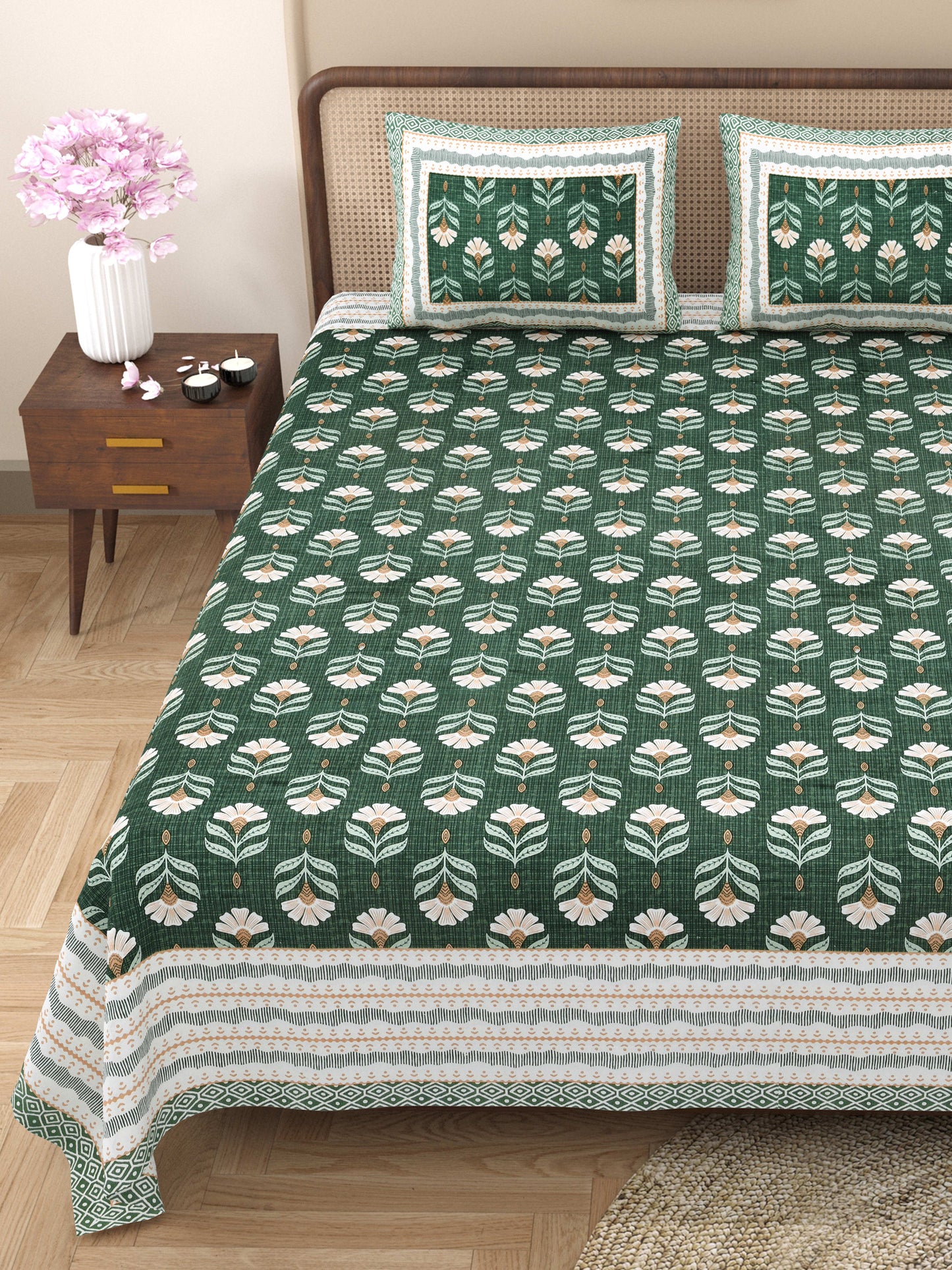 Rajasthan Royal Super Fine Cotton Block Print King Size Bedsheet