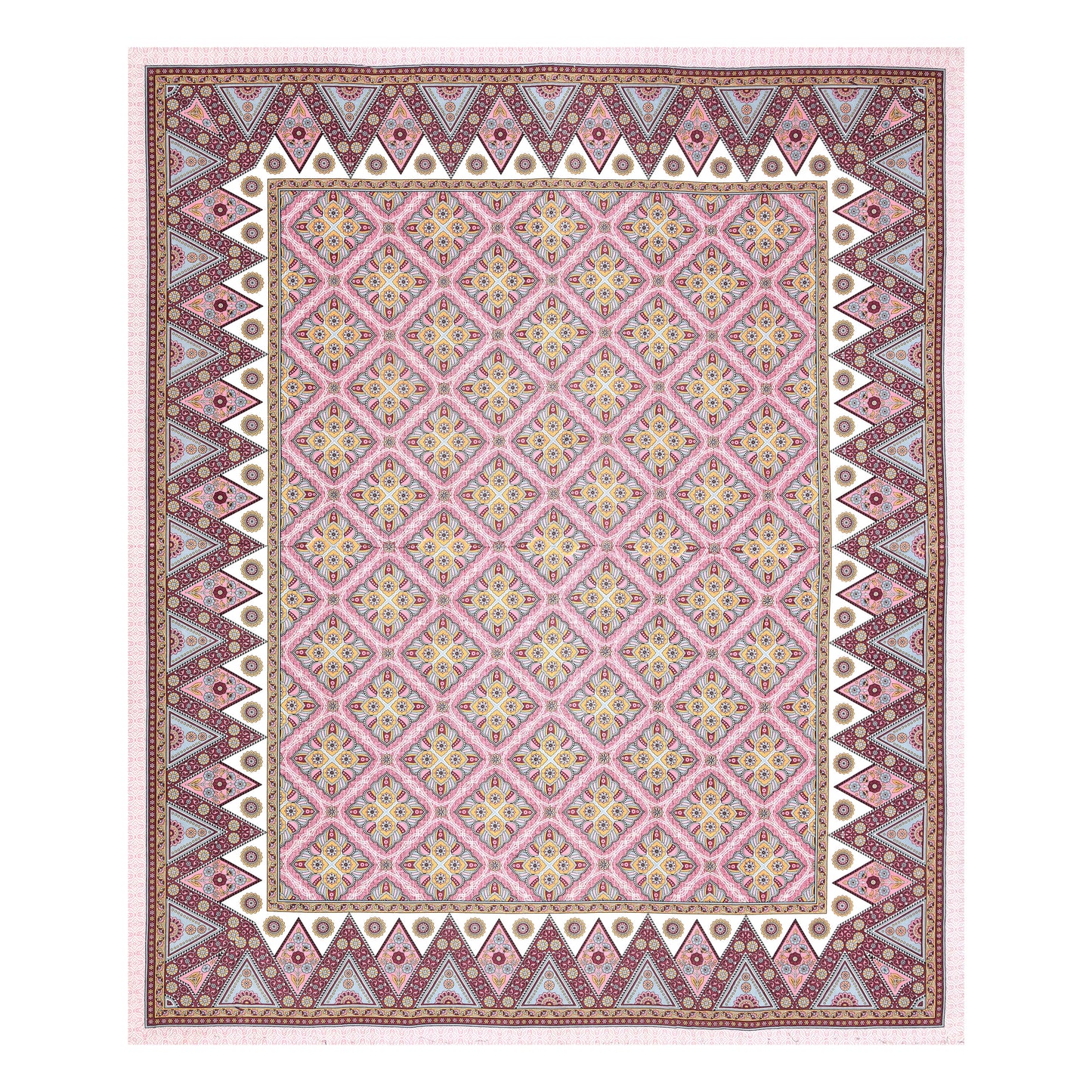 Rajasthan Royal Super Fine Cotton Block Print King Size Bedsheet
