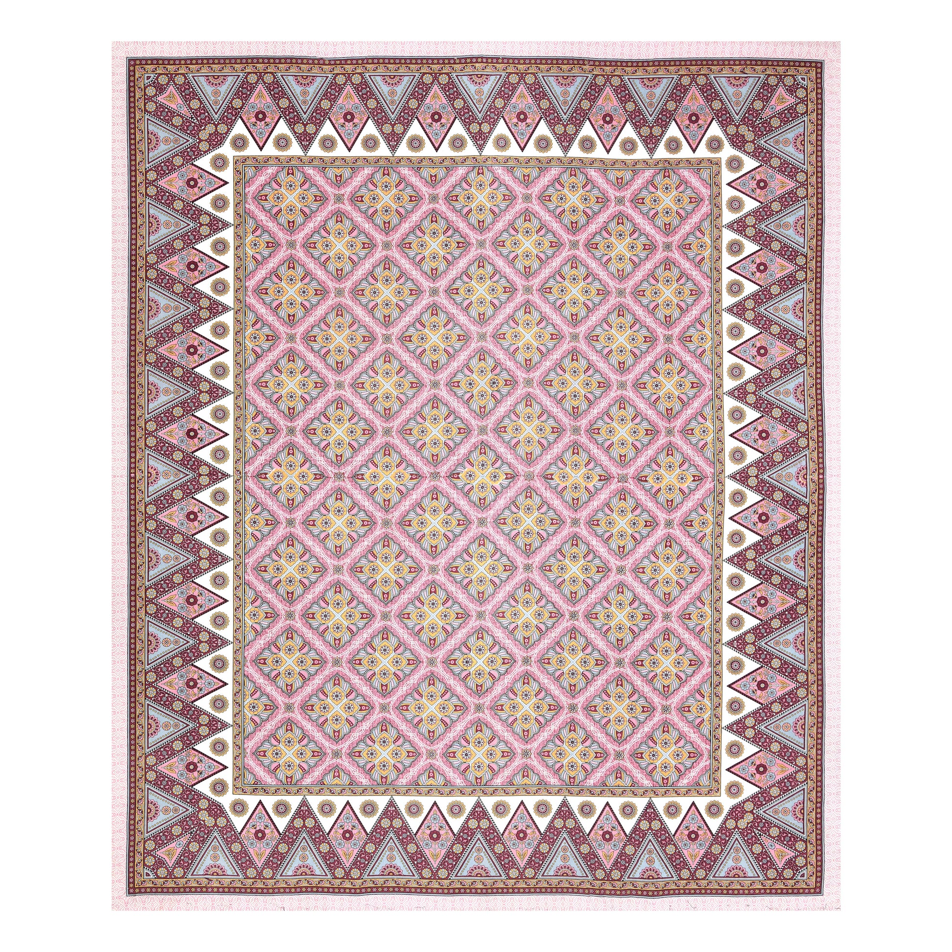 Rajasthan Royal Super Fine Cotton Block Print King Size Bedsheet