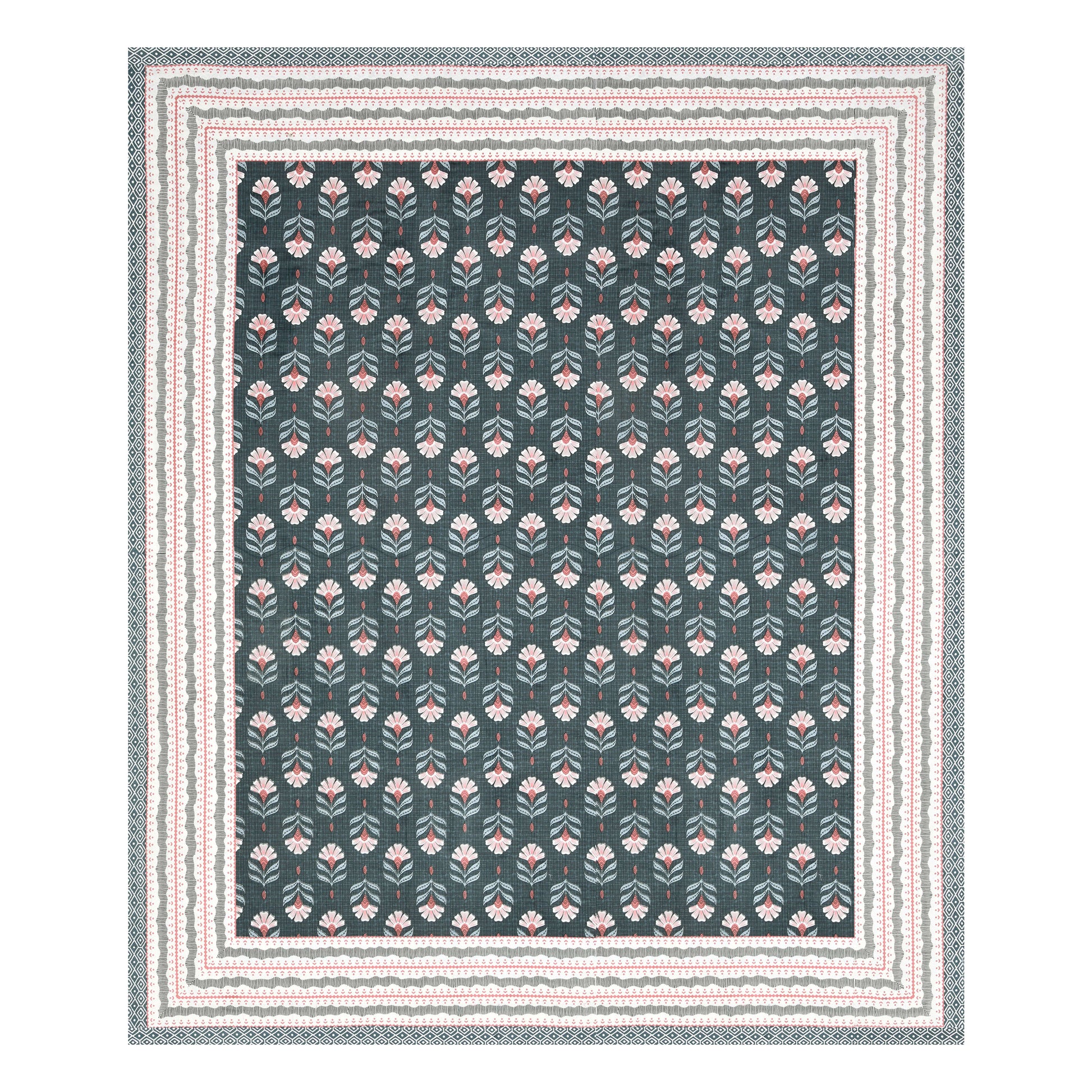 Rajasthan Royal Super Fine Cotton Block Print King Size Bedsheet