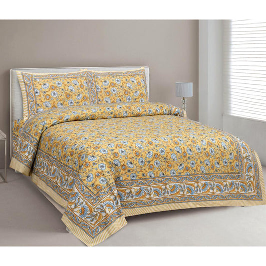 Rajasthan Royal Super Fine Cotton Block Print King Size Bedsheet