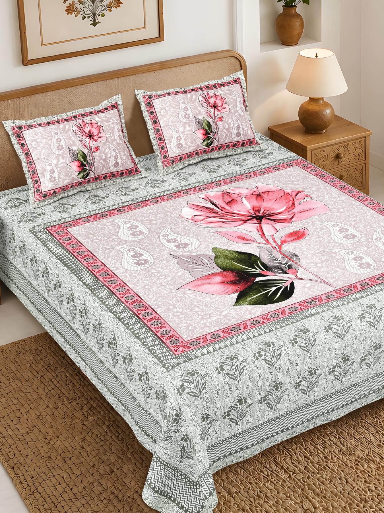 Rajasthan Royal Super Fine Cotton Block Print King Size Bedsheet