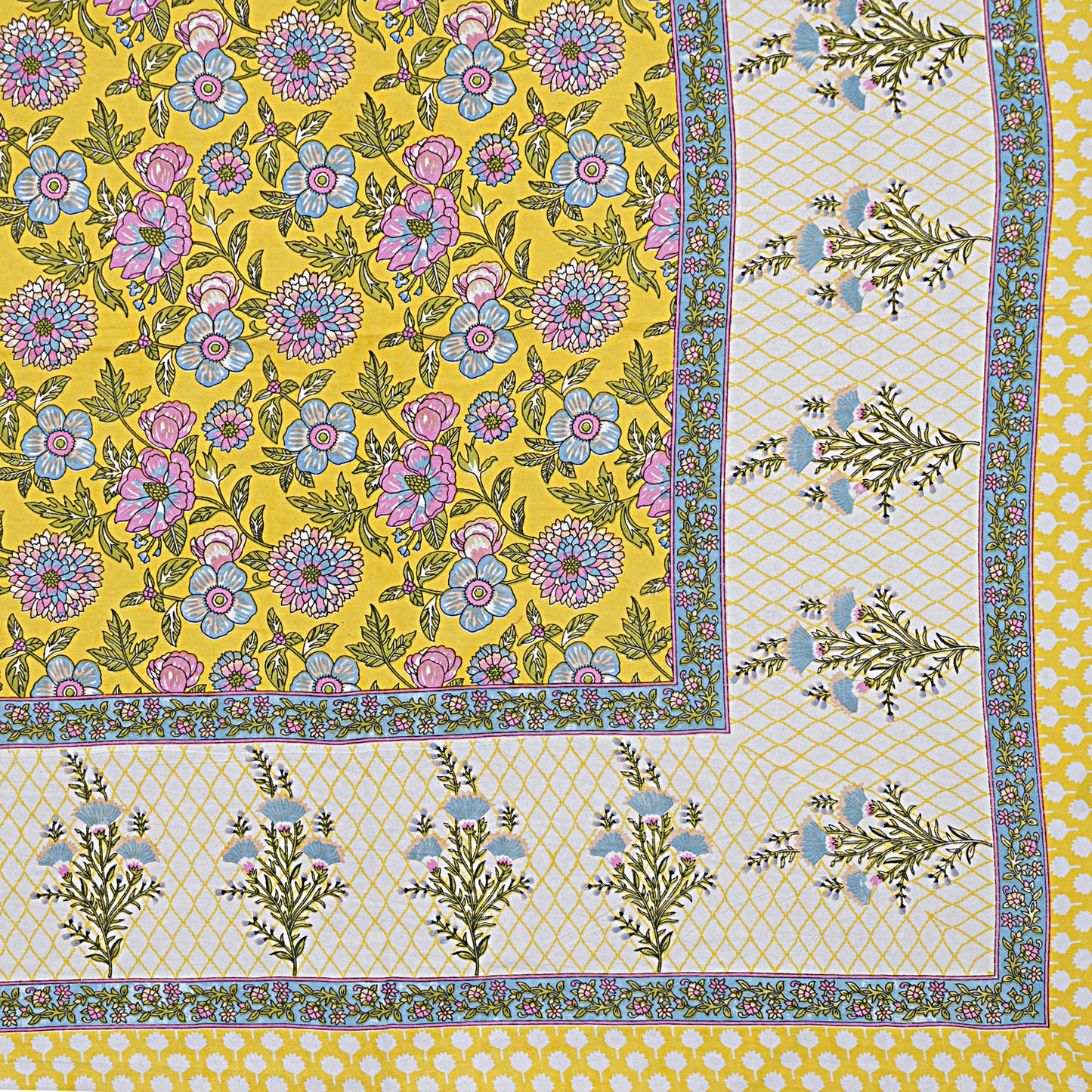 Rajasthan Royal Super Fine Cotton Block Print King Size Bedsheet