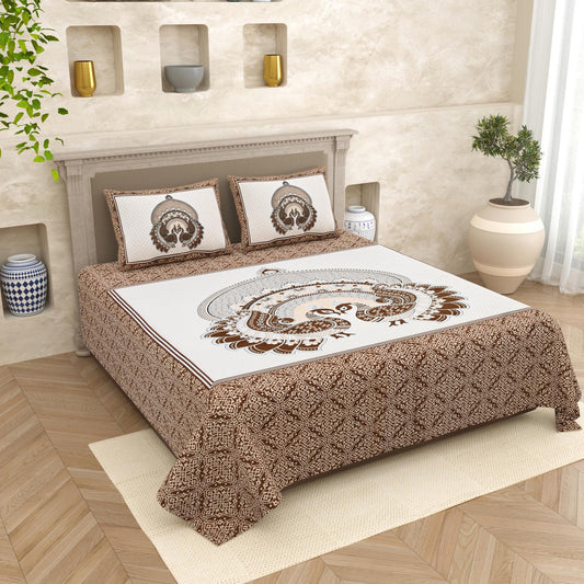 Rajasthan Royal Super Fine Cotton Block Print King Size Bedsheet