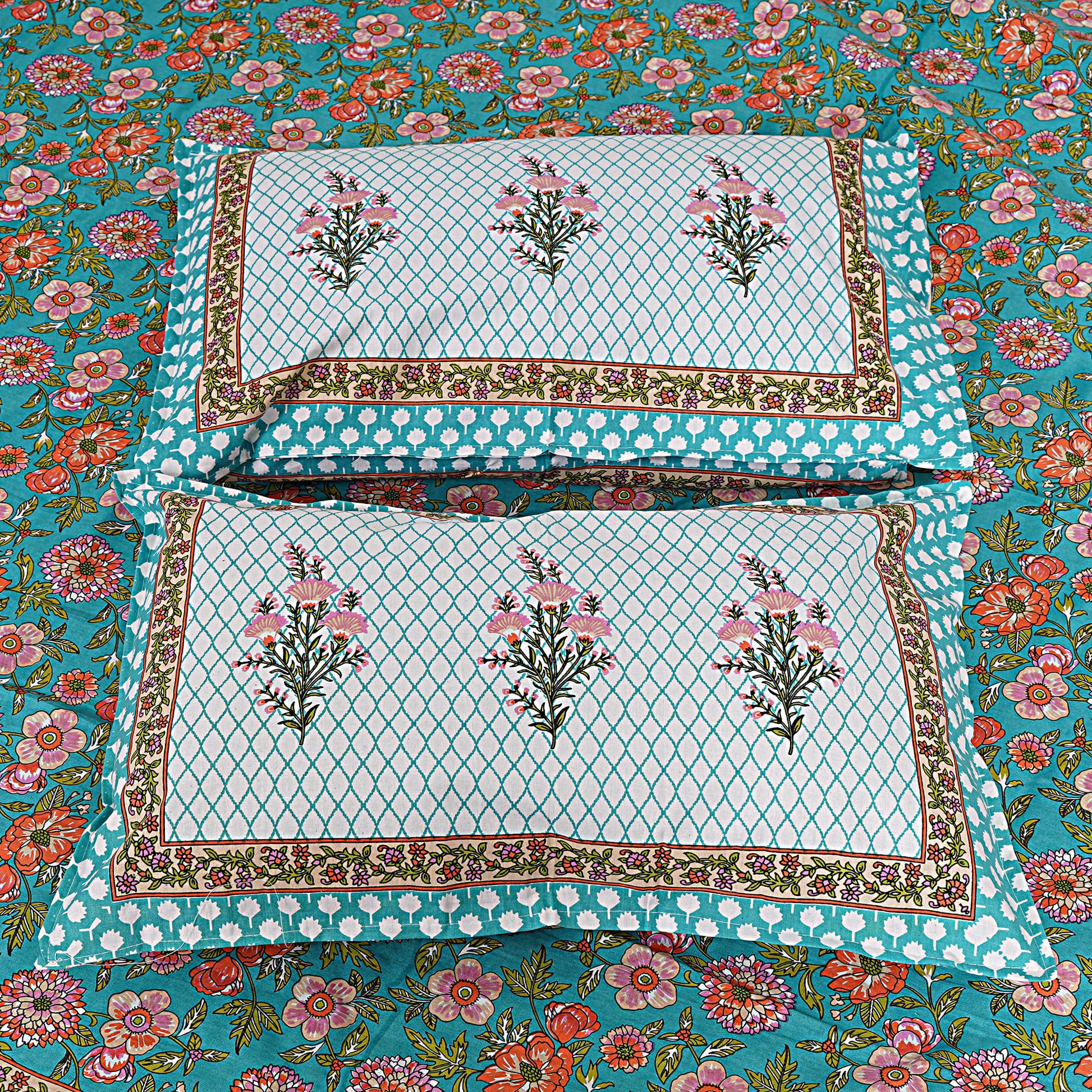 Rajasthan Royal Super Fine Cotton Block Print King Size Bedsheet