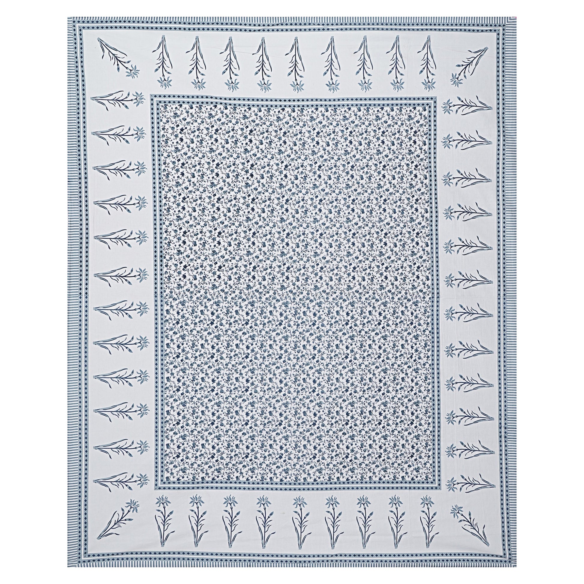 Rajasthan Royal Super Fine Cotton Block Print King Size Bedsheet
