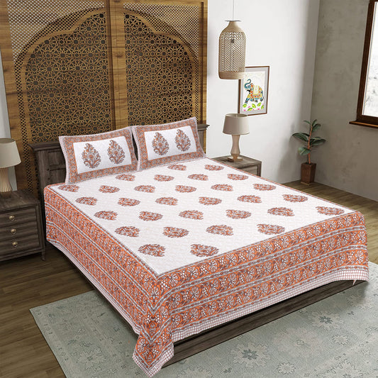Rajasthan Royal Super Fine Cotton Block Print King Size Bedsheet
