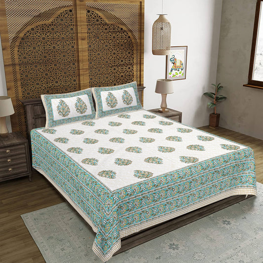 Rajasthan Royal Super Fine Cotton Block Print King Size Bedsheet