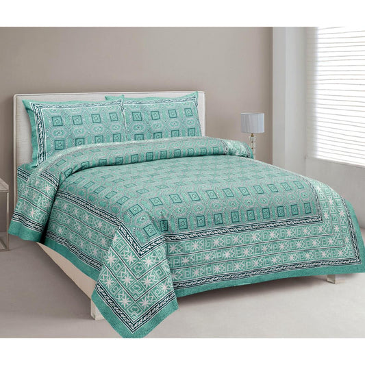 Rajasthan Royal Super Fine Cotton Block Print King Size Bedsheet