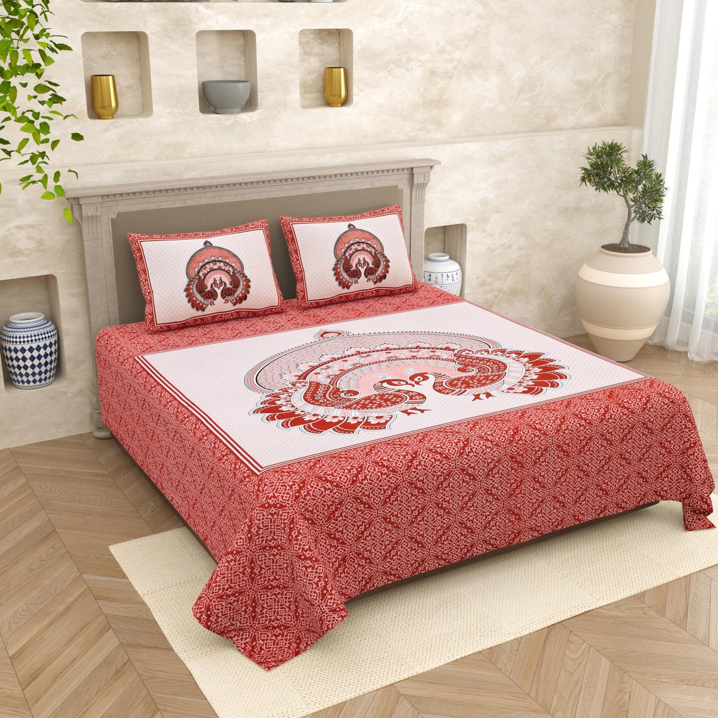 Rajasthan Royal Super Fine Cotton Block Print King Size Bedsheet