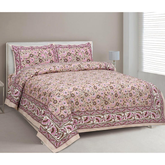 Rajasthan Royal Super Fine Cotton Block Print King Size Bedsheet