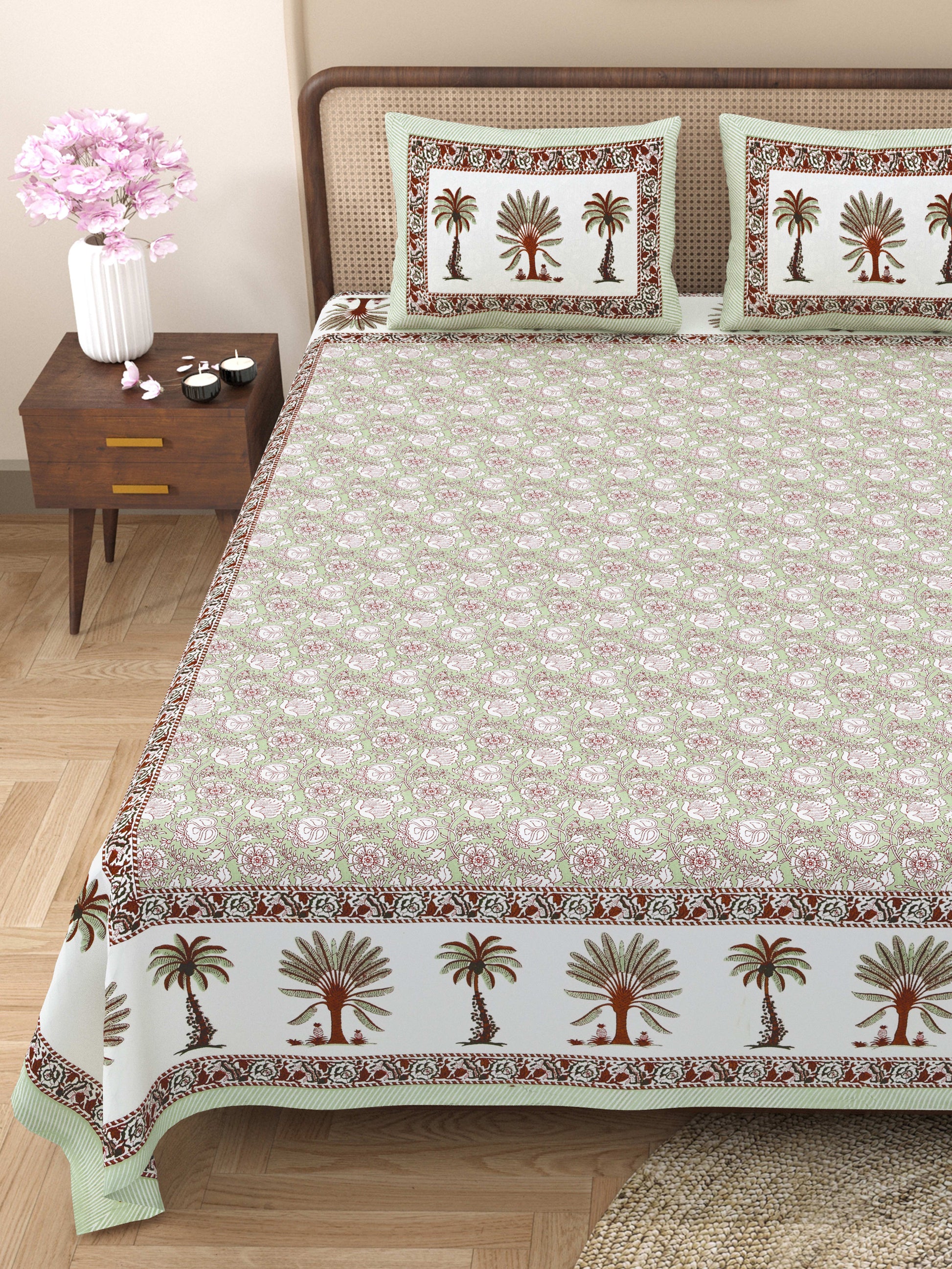 Rajasthan Royal Super Fine Cotton Block Print King Size Bedsheet