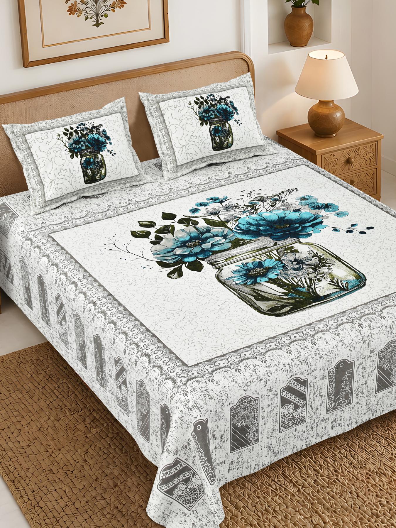 Rajasthan Royal Super Fine Cotton Block Print King Size Bedsheet
