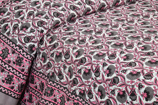 Rajasthan Royal Super Fine Cotton Block Print King Size Bedsheet