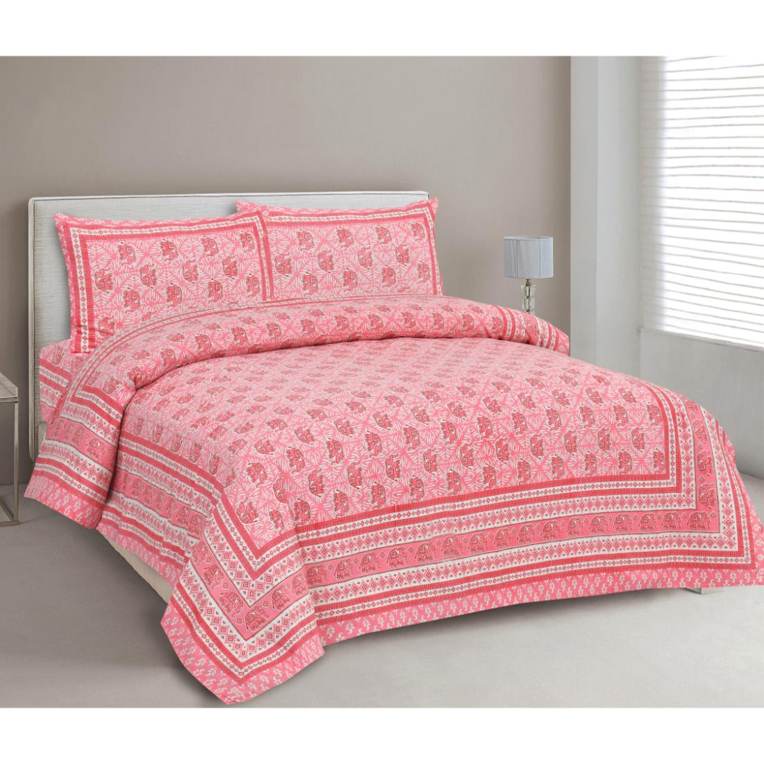 Rajasthan Royal Super Fine Cotton Block Print King Size Bedsheet