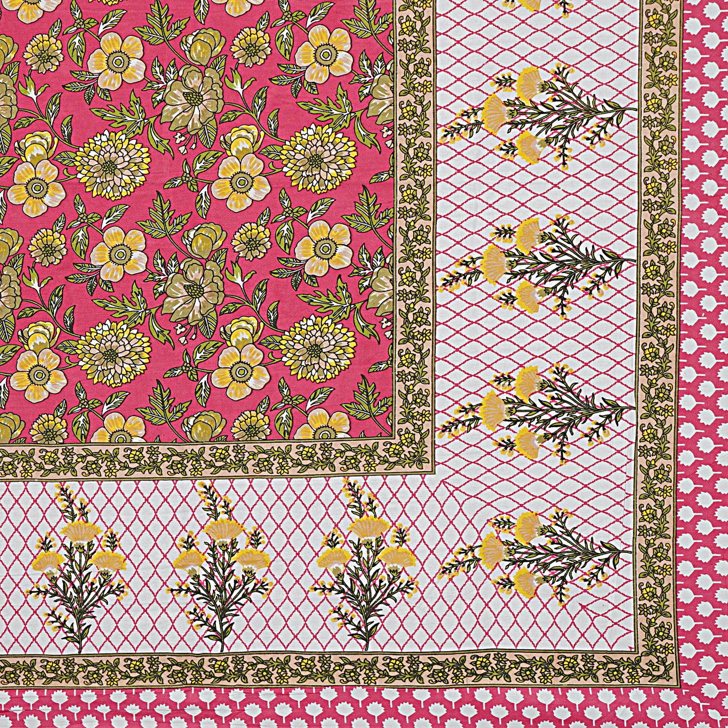 Rajasthan Royal Super Fine Cotton Block Print King Size Bedsheet