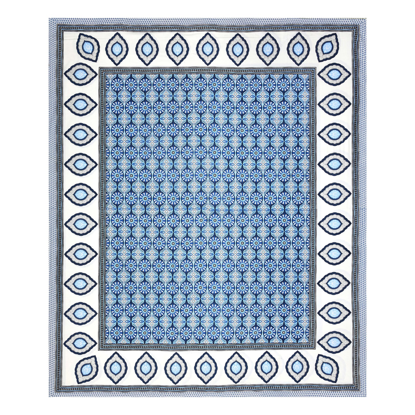 Rajasthan Royal Super Fine Cotton Block Print King Size Bedsheet