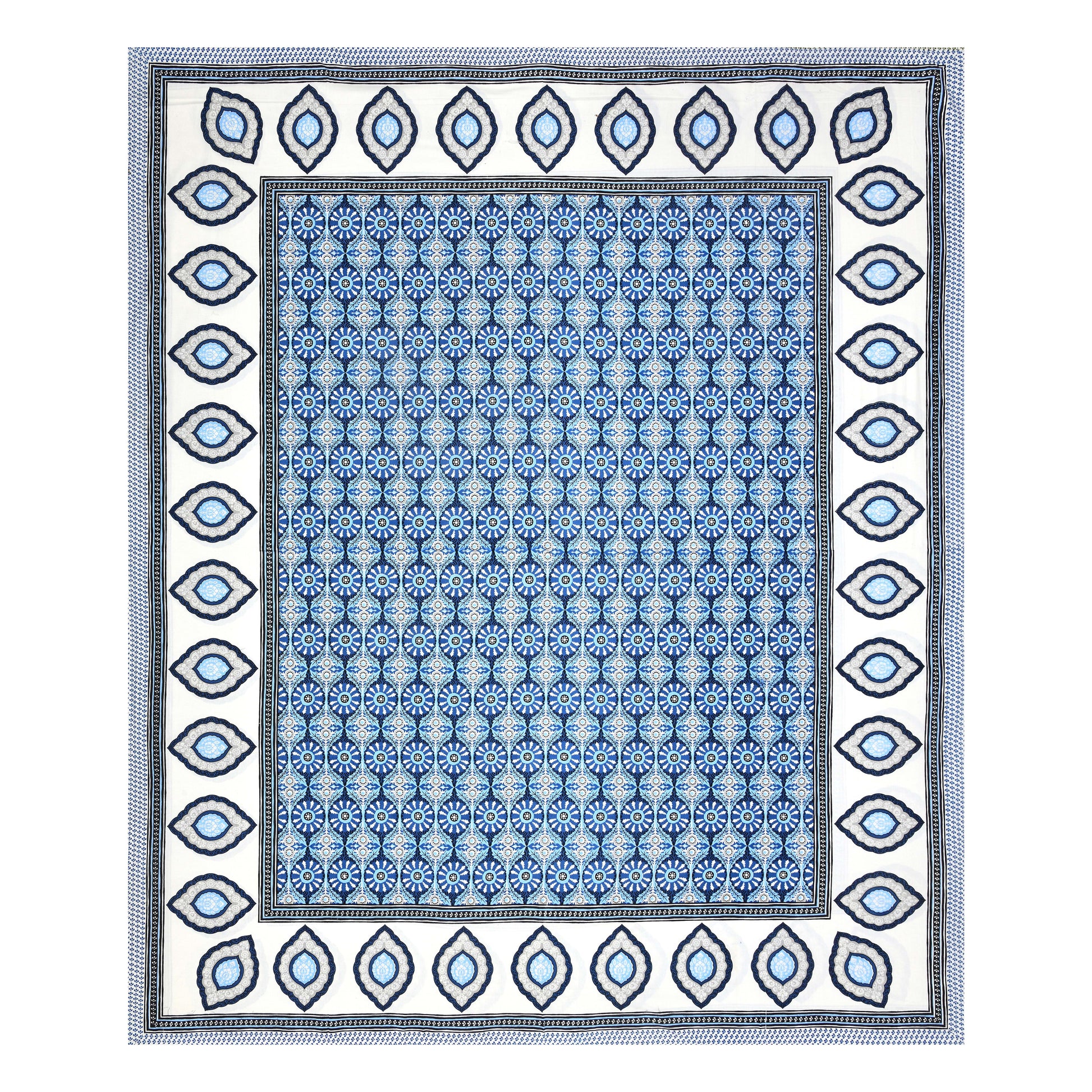 Rajasthan Royal Super Fine Cotton Block Print King Size Bedsheet