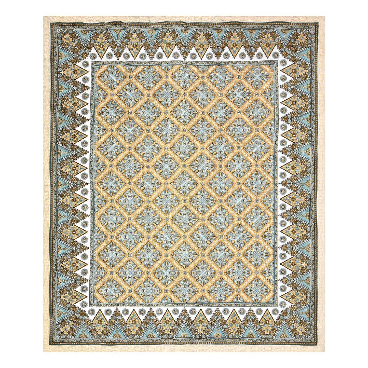 Rajasthan Royal Super Fine Cotton Block Print King Size Bedsheet