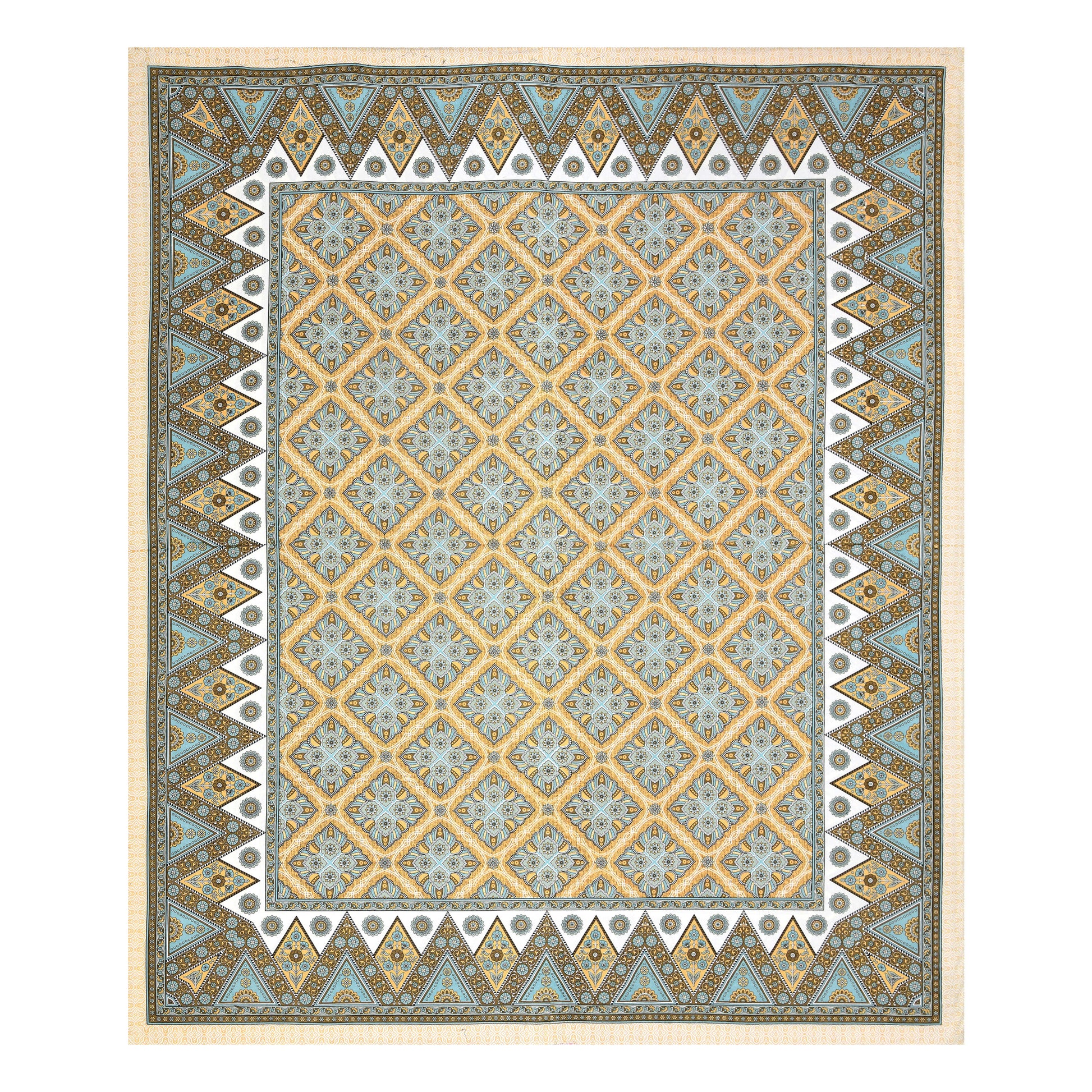 Rajasthan Royal Super Fine Cotton Block Print King Size Bedsheet