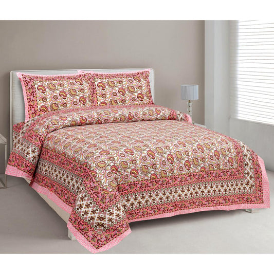 Rajasthan Royal Super Fine Cotton Block Print King Size Bedsheet
