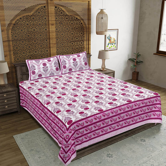 Rajasthan Royal Super Fine Cotton Block Print King Size Bedsheet
