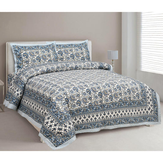 Rajasthan Royal Super Fine Cotton Block Print King Size Bedsheet