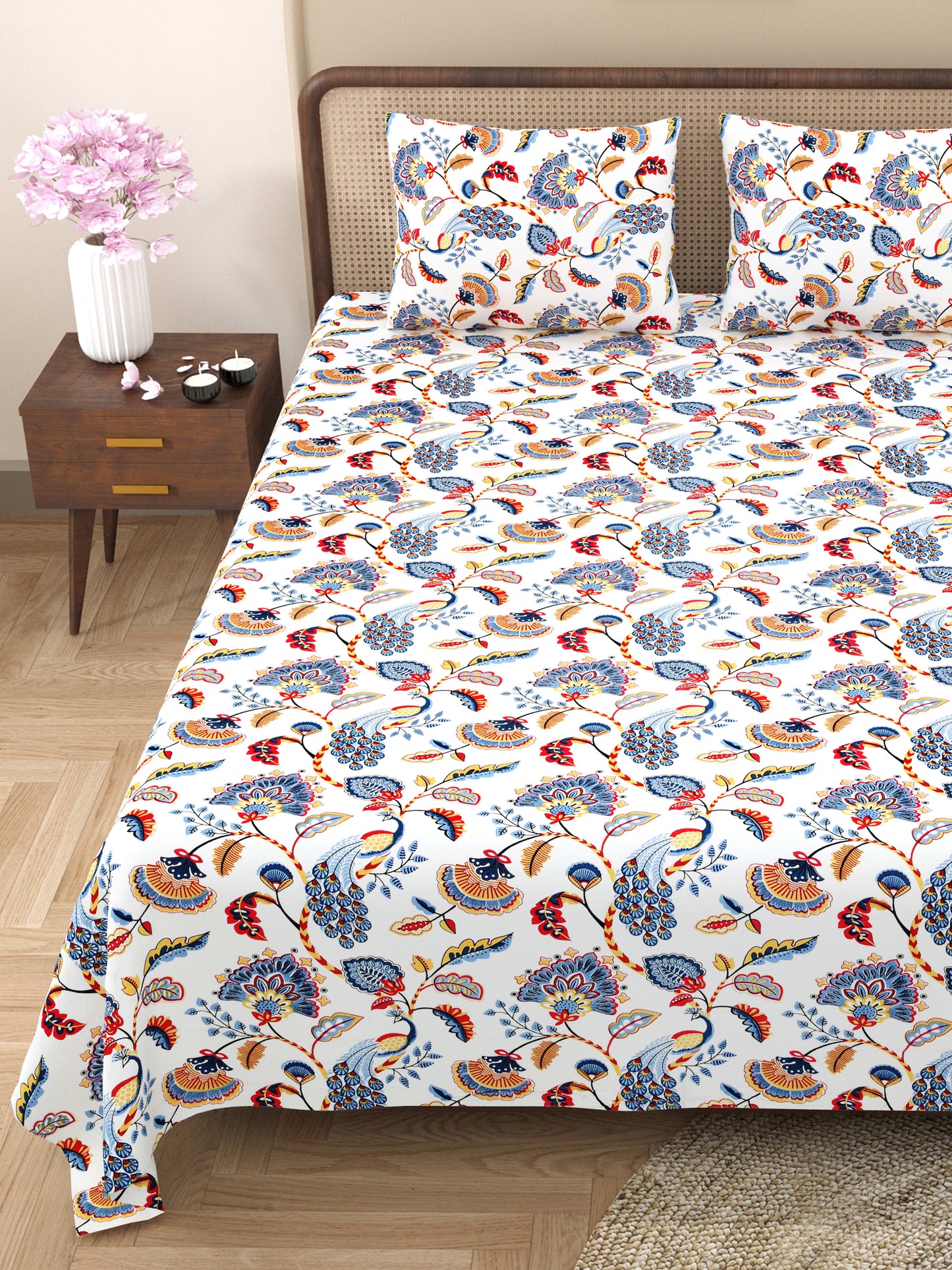 Rajasthan Royal Super Fine Cotton Block Print King Size Bedsheet