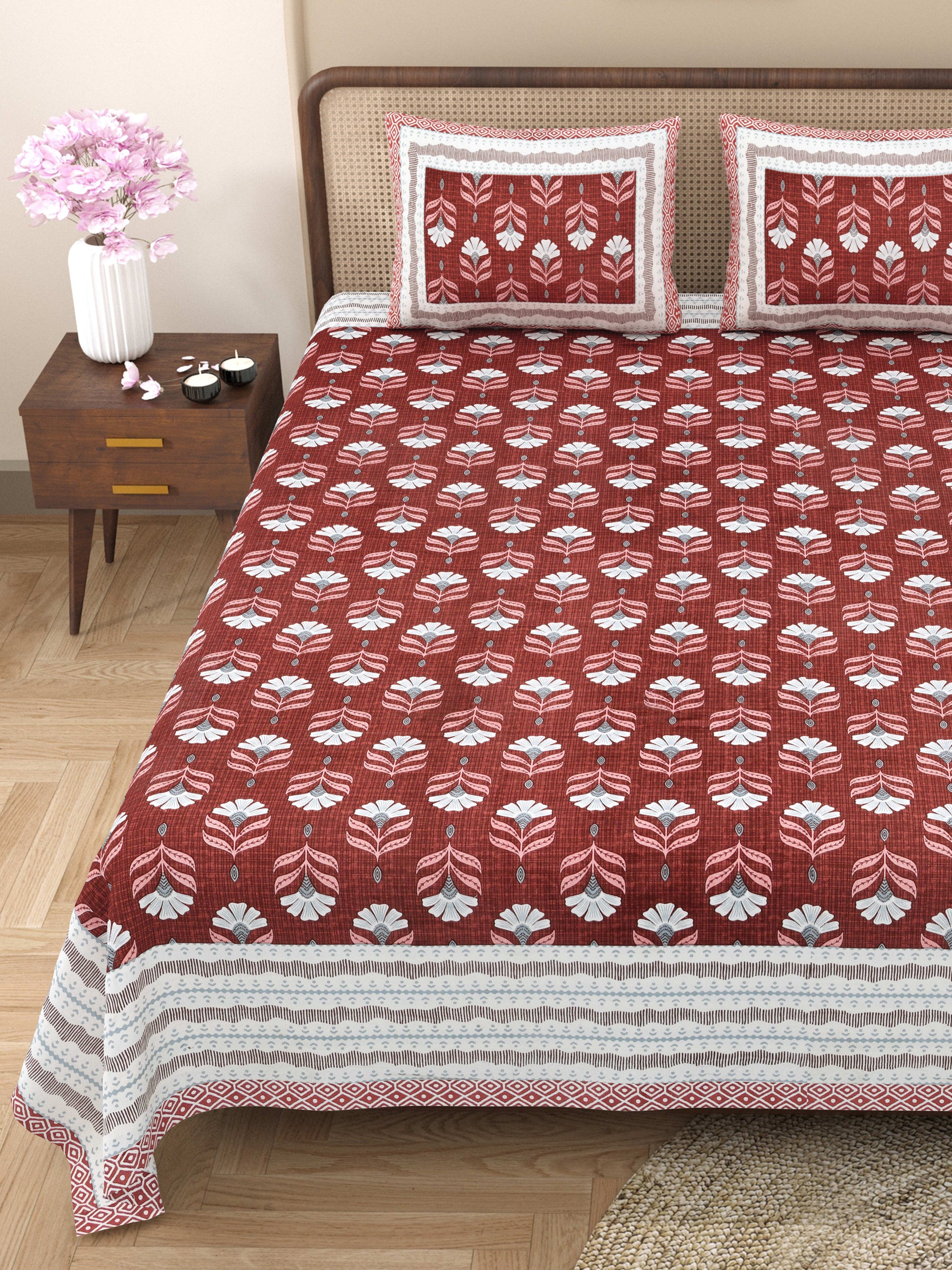 Rajasthan Royal Super Fine Cotton Block Print King Size Bedsheet