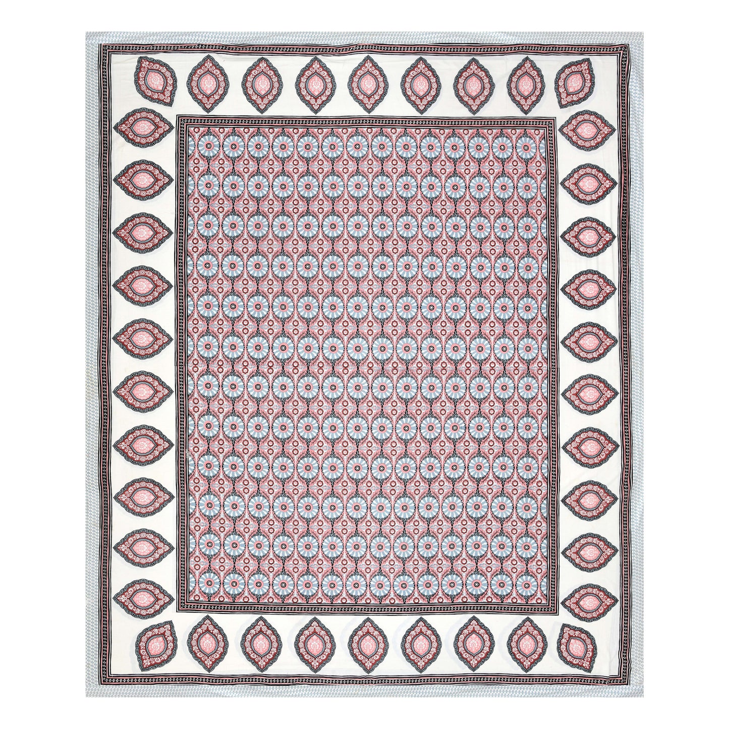 Rajasthan Royal Super Fine Cotton Block Print King Size Bedsheet
