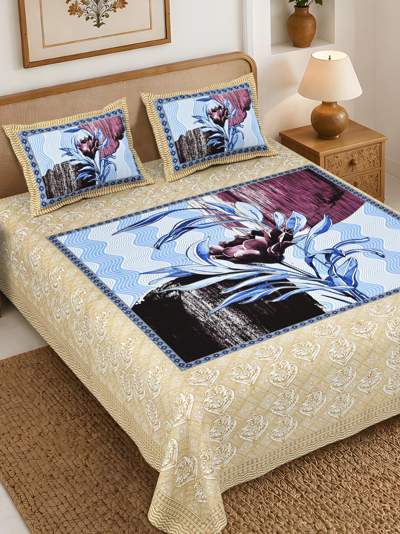 Rajasthan Royal Super Fine Cotton Block Print King Size Bedsheet