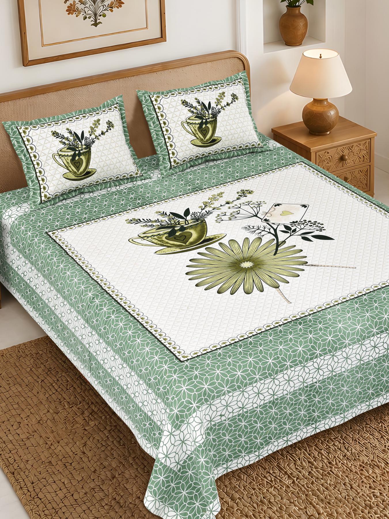 Rajasthan Royal Super Fine Cotton Block Print King Size Bedsheet