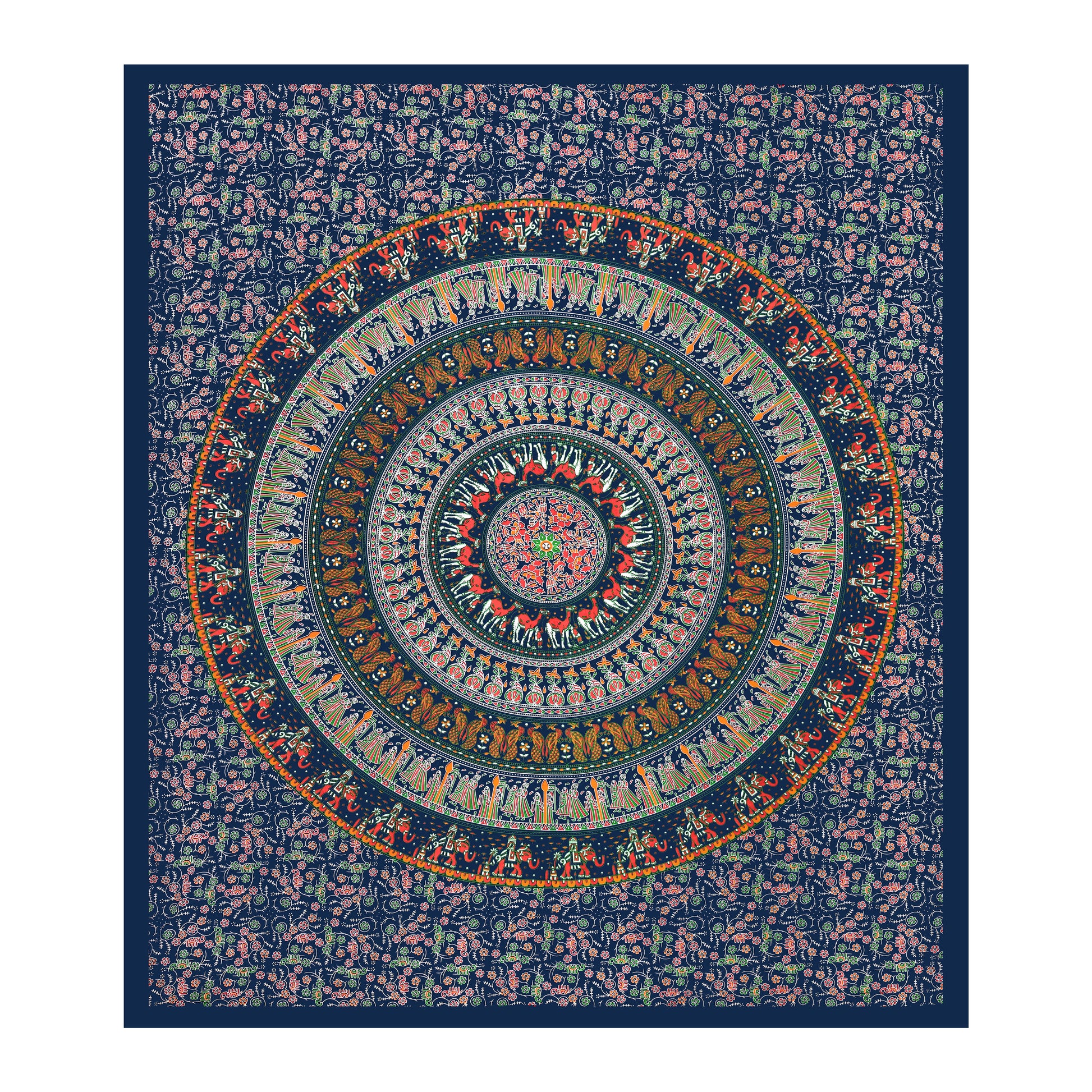 Rajasthan Royal Super Fine Cotton Block Print King Size Bedsheet
