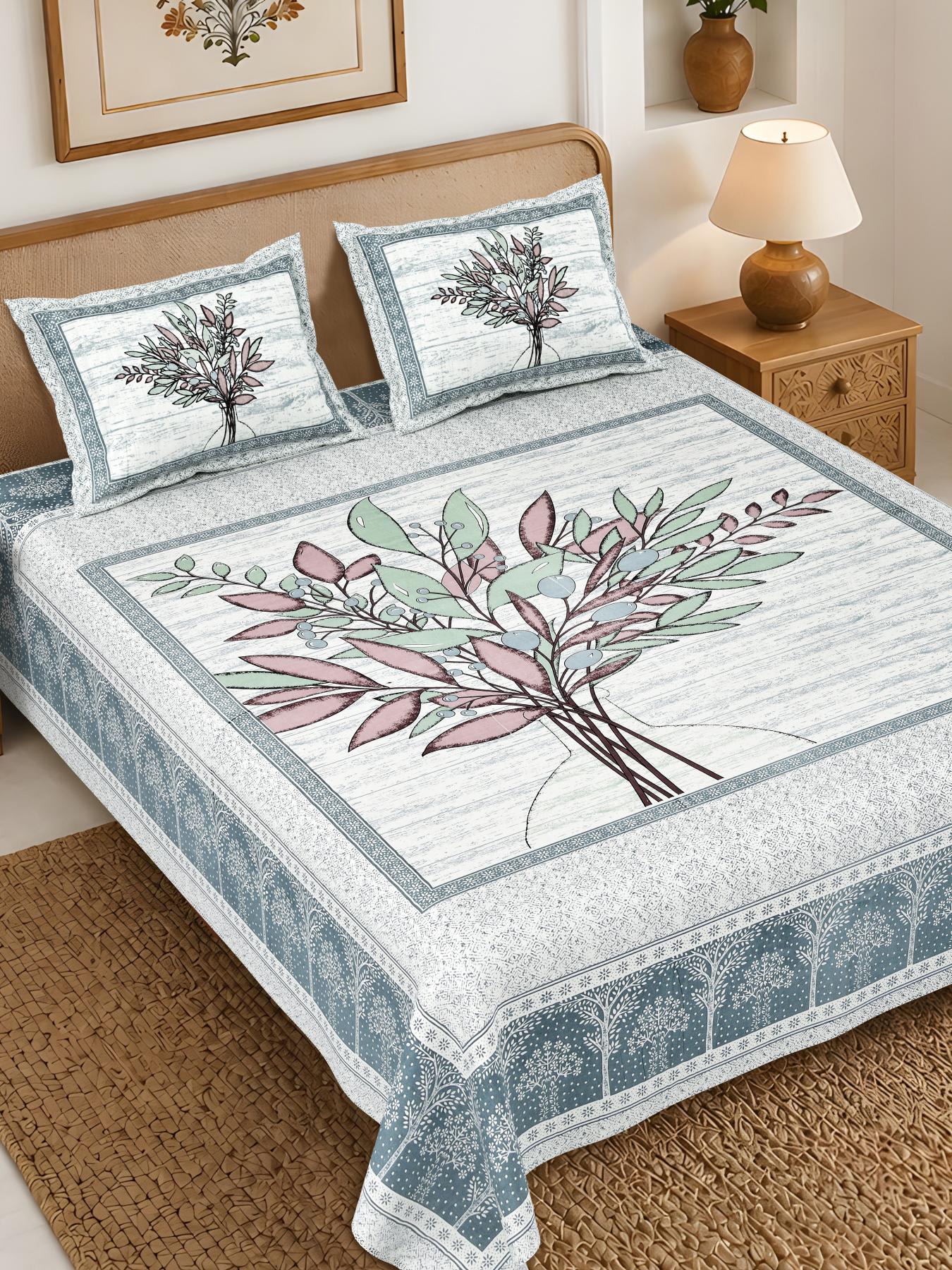 Rajasthan Royal Super Fine Cotton Block Print King Size Bedsheet