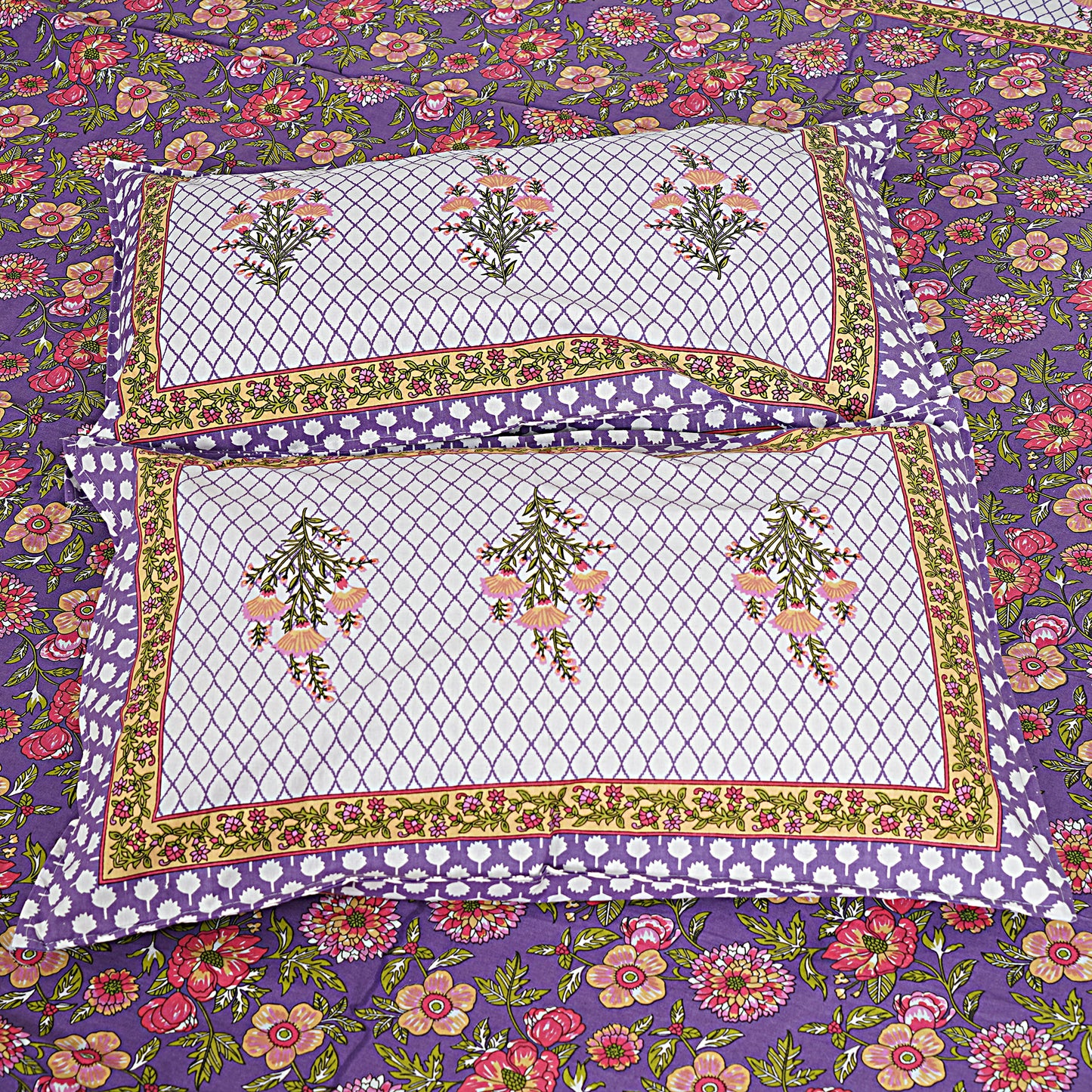 Rajasthan Royal Super Fine Cotton Block Print King Size Bedsheet