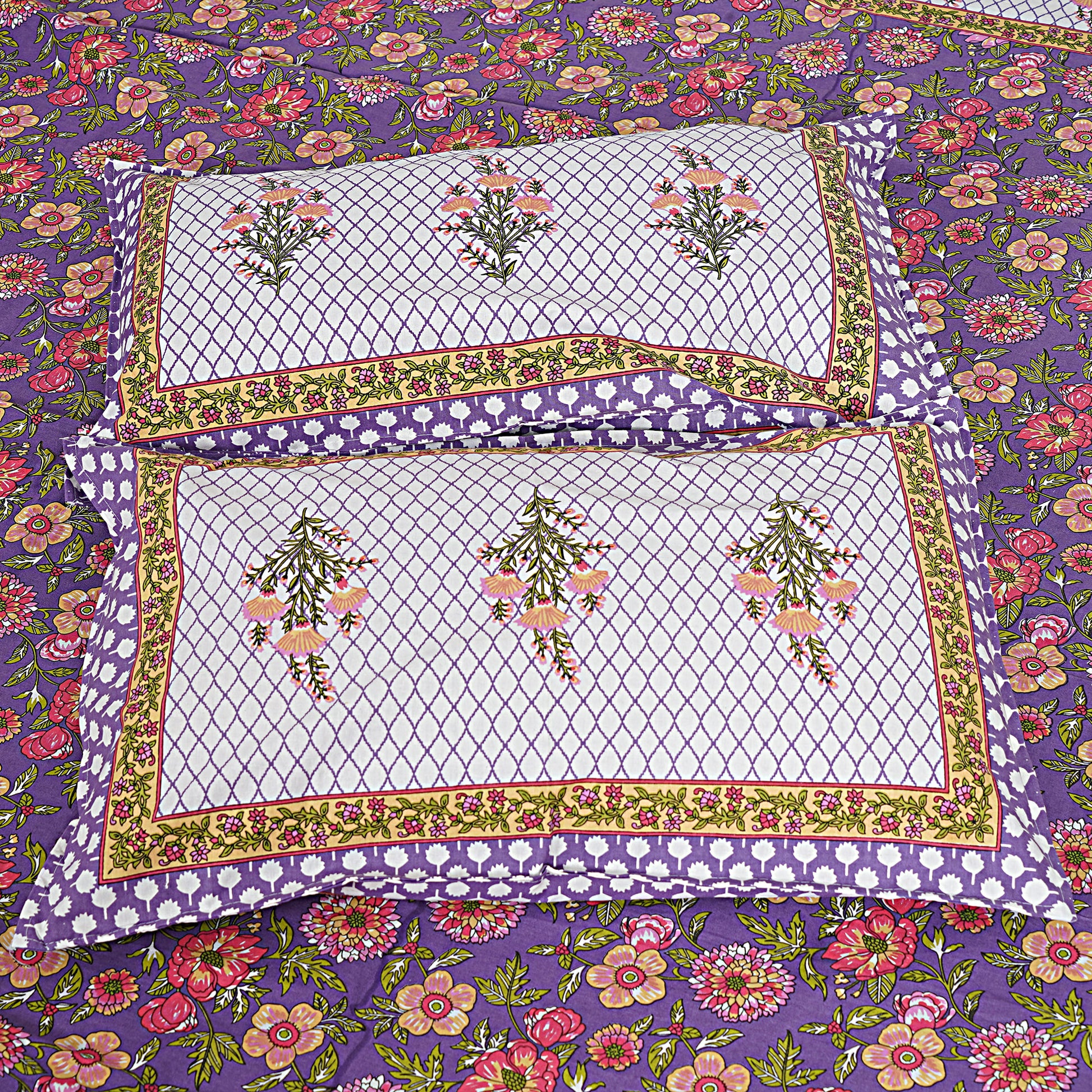 Rajasthan Royal Super Fine Cotton Block Print King Size Bedsheet
