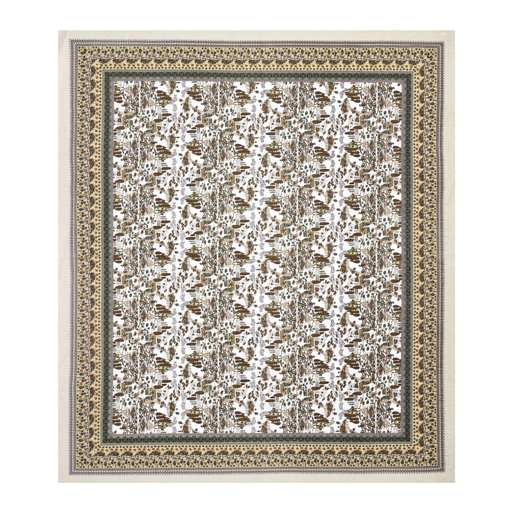 Rajasthan Royal Super Fine Cotton Block Print King Size Bedsheet