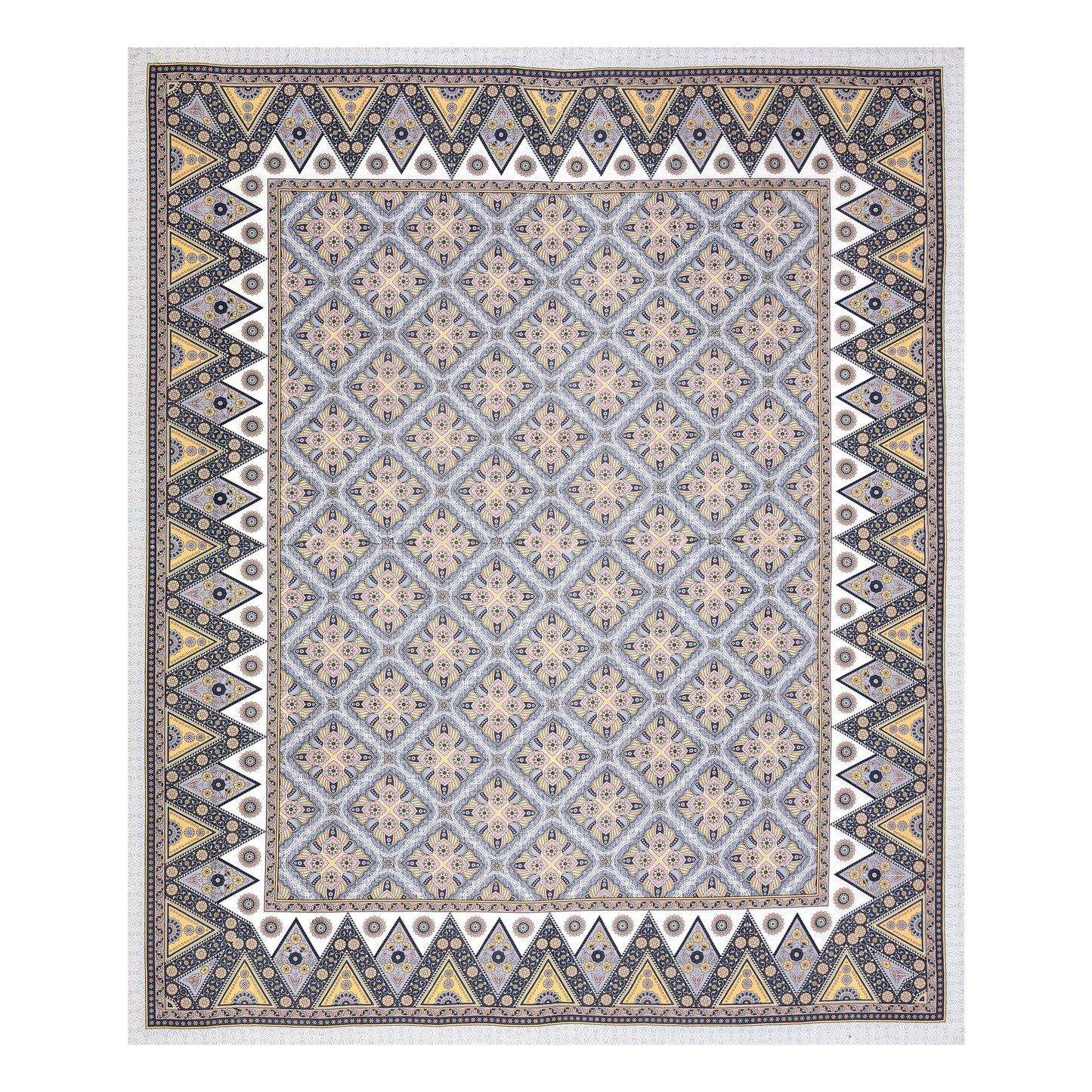 Rajasthan Royal Super Fine Cotton Block Print King Size Bedsheet