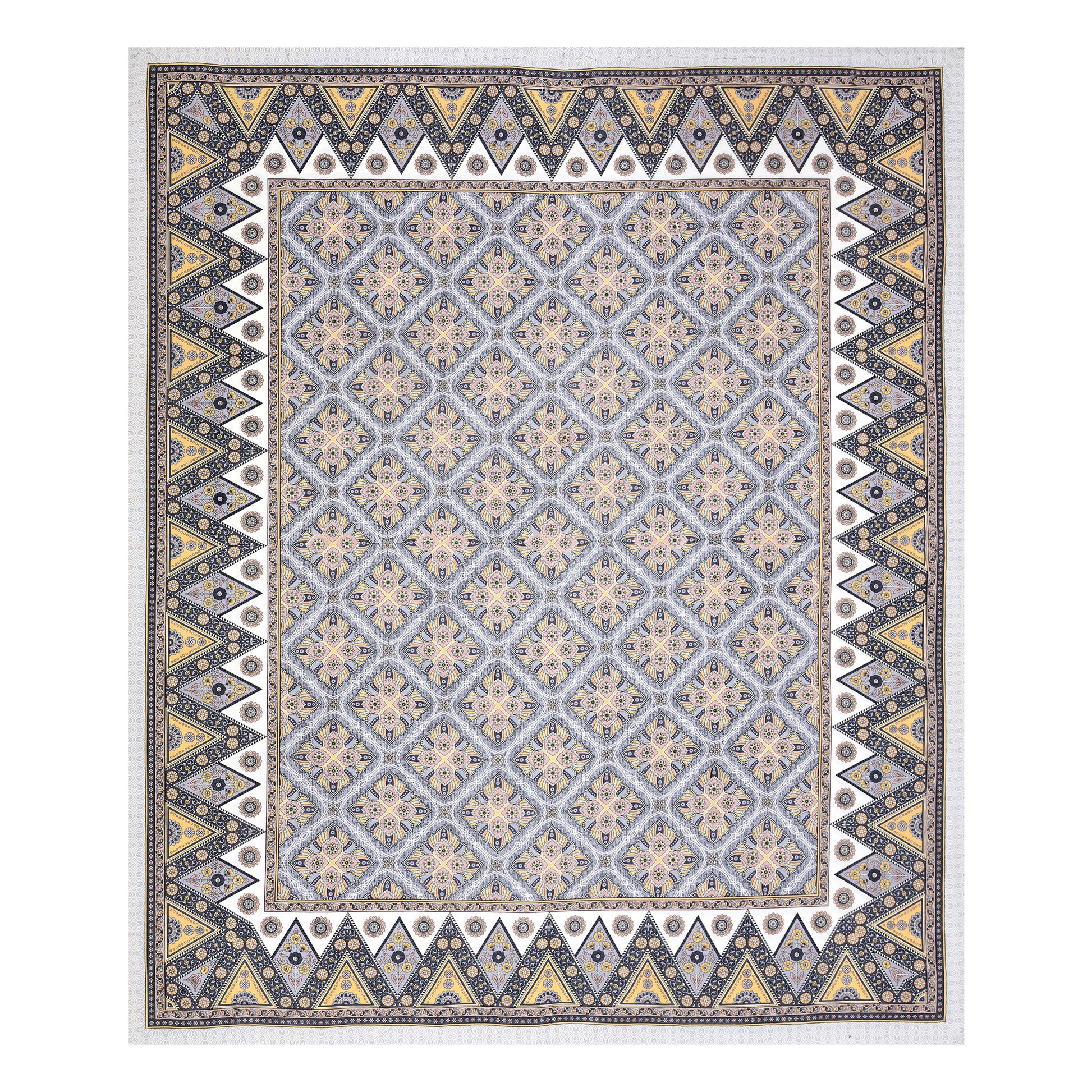 Rajasthan Royal Super Fine Cotton Block Print King Size Bedsheet